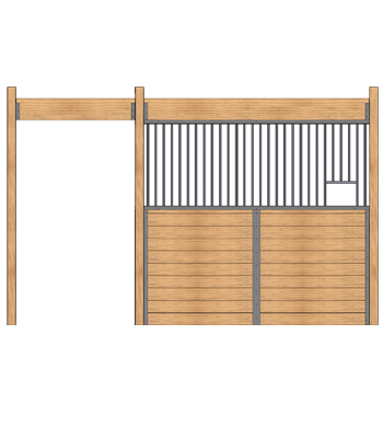 Welded Horse Stall Front - Feed Opening
